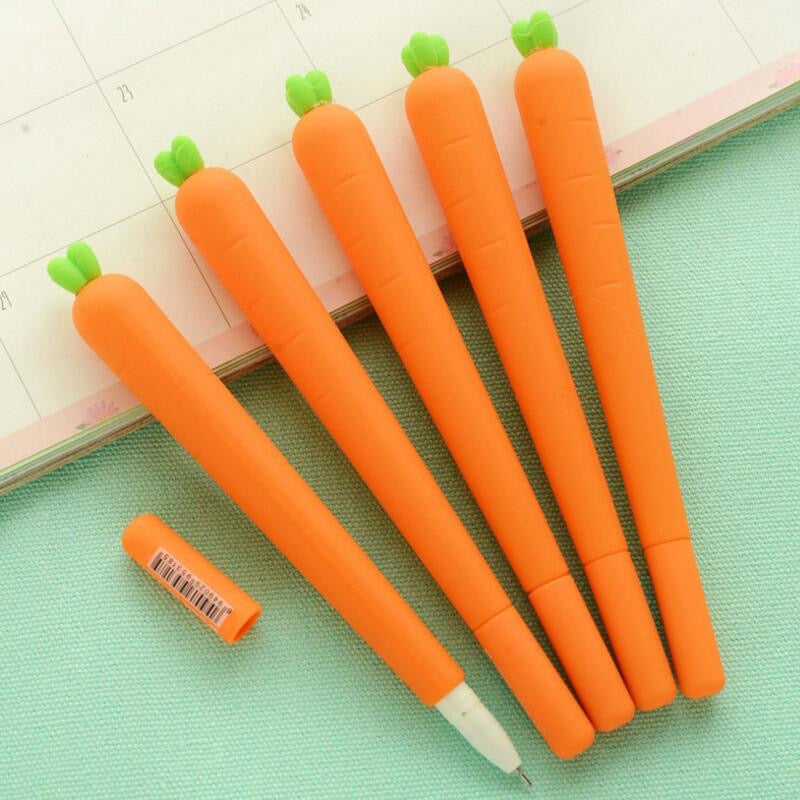 0.5mm Black Ink Carrot Gel Pen - Smooth Writing for School, Office & Art Projects - Fine Point Gel Ink Pen for Note Taking, Journaling & Sketching