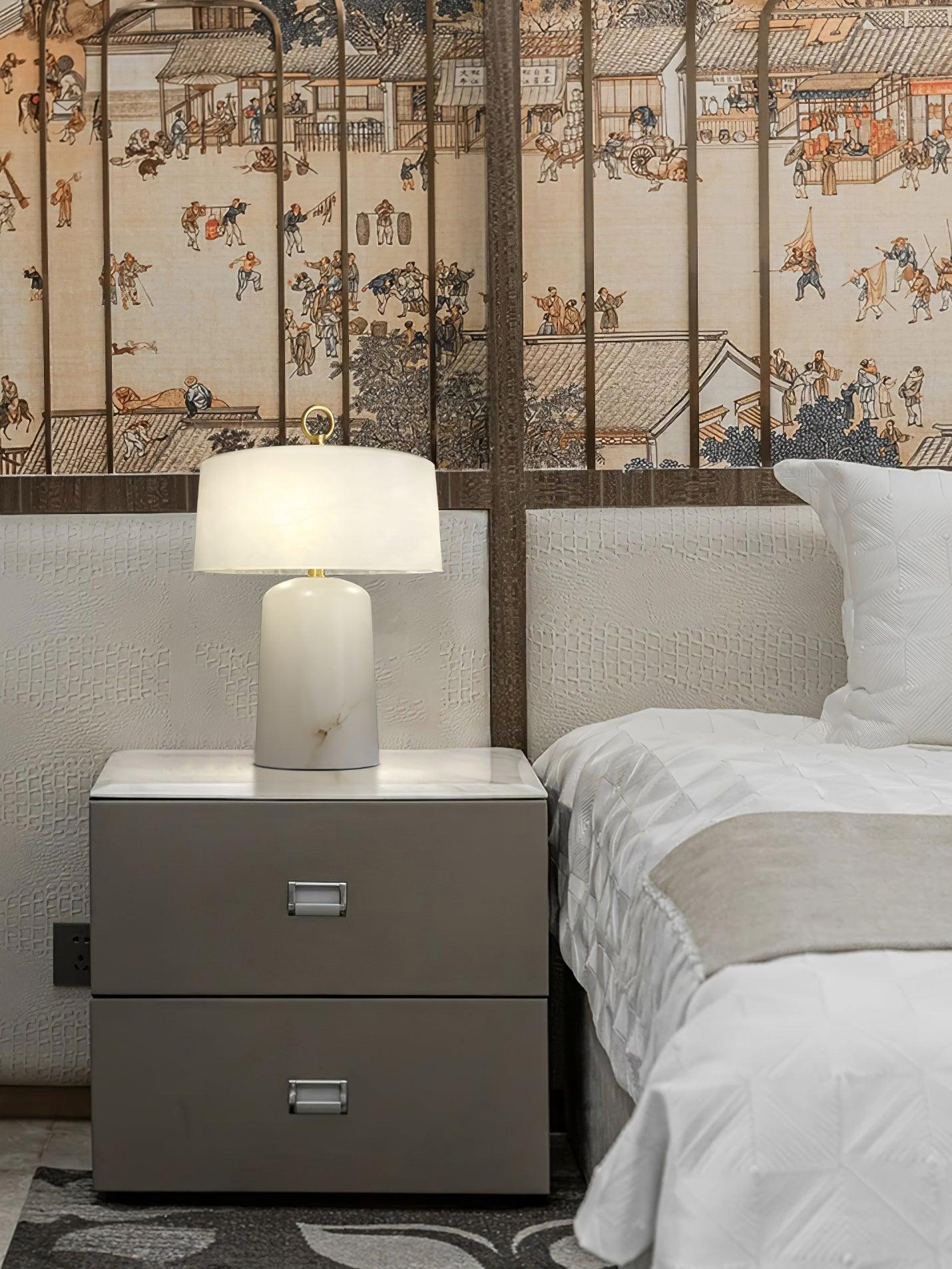 Aogashima Modern LED Table Lamp - Adjustable Brightness, USB Charging Port, Night Light for Bedroom, Living Room, Office - Perfect for Reading, Working & Relaxing