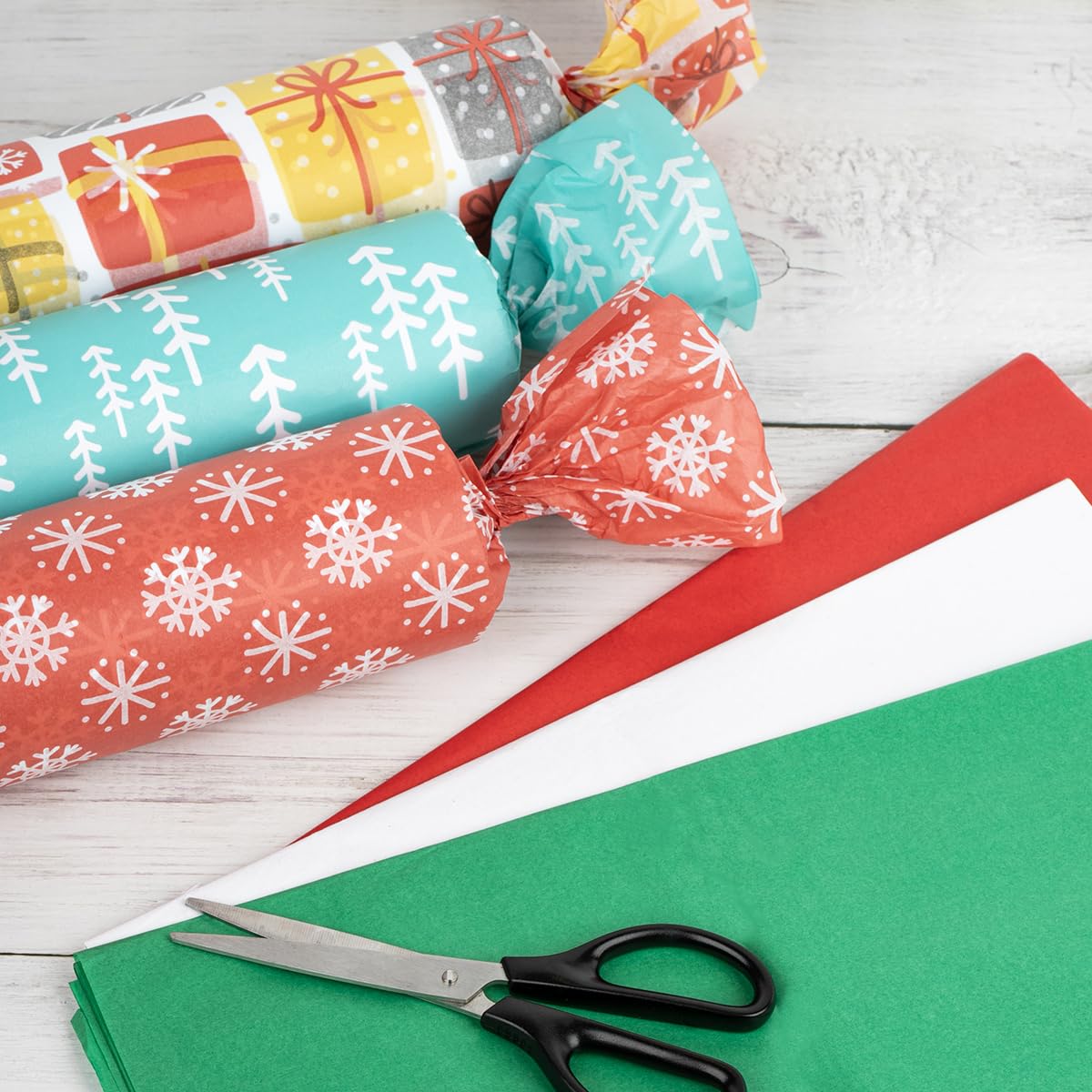 Premium ARTLYMERS Tissue Paper for Gift Wrapping - 120 Sheets (White, Red, Green) - Christmas Gift Packaging, Arts & Crafts, Party Decorations - Perfect for Holiday Presents, DIY Projects, and Home Decor