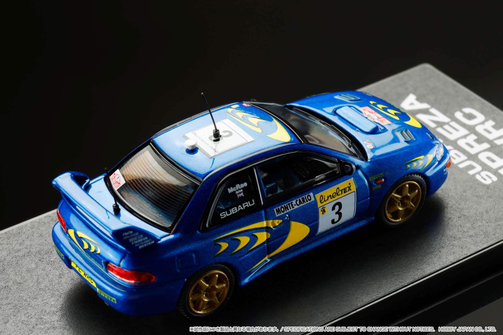 1:64 Scale Subaru Impreza WRC 1997 #3 Monte Carlo Diecast Model Car - Hobby Japan Collectible for Racing Enthusiasts | Perfect for Display, Racing Collections & Gift Giving