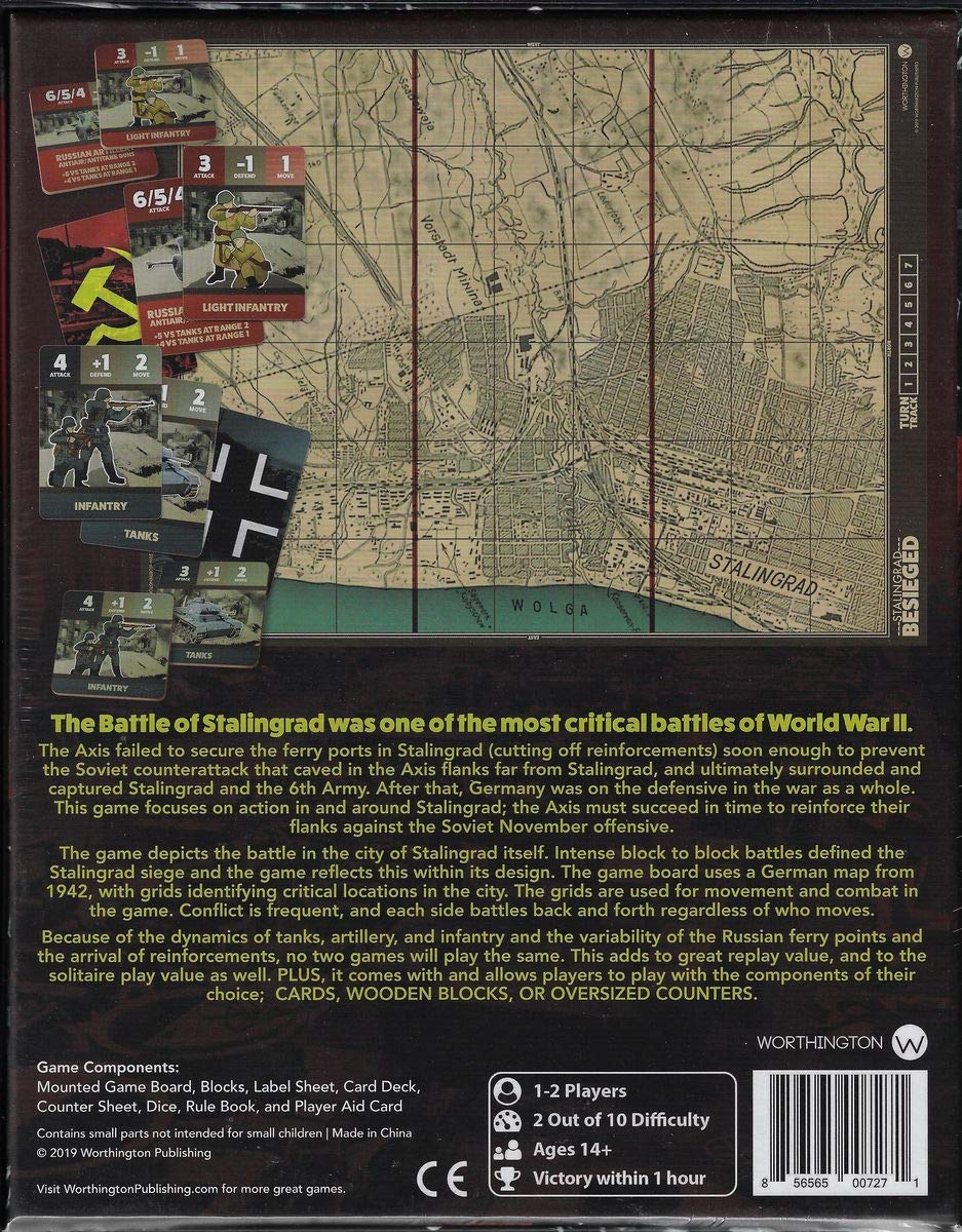 WOG Stalingrad Besieged WWII Historical Strategy Board Game - Perfect for War Game Enthusiasts & History Buffs