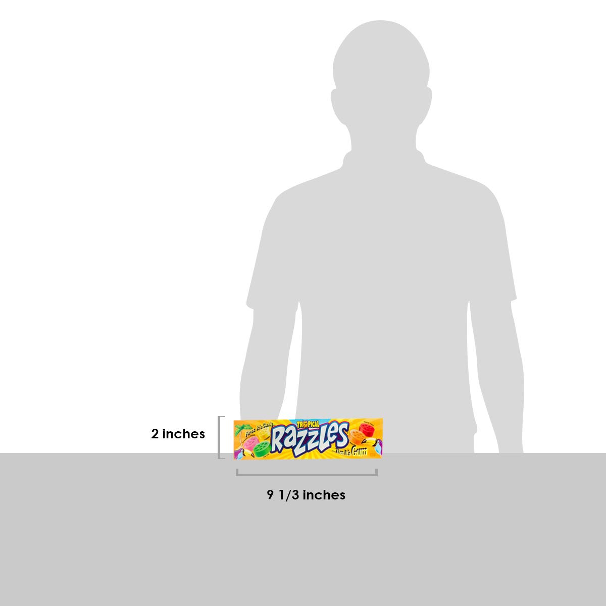 Razzles Tropical Flavor Candy & Gum - 1.4oz (24 Pack) | Fun Chewing Gum That Turns Into Candy | Perfect for Parties, Halloween Treats & Office Snacks