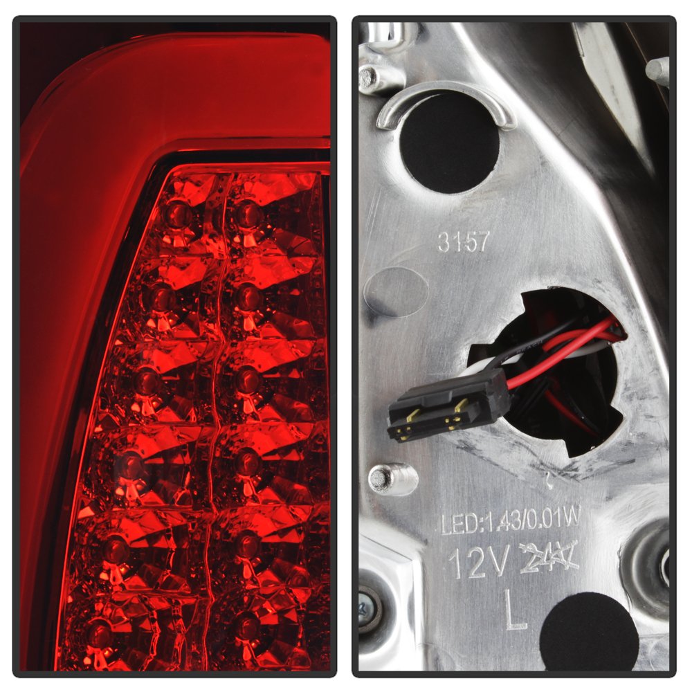 Xtune LED Tail Lights for Cars - ALT-ON-FF15097-LBLED-RC - Bright Red LED Brake Lights with Smoke Lens - Universal Fit for Most Vehicles - Perfect for Night Driving & Enhanced Safety