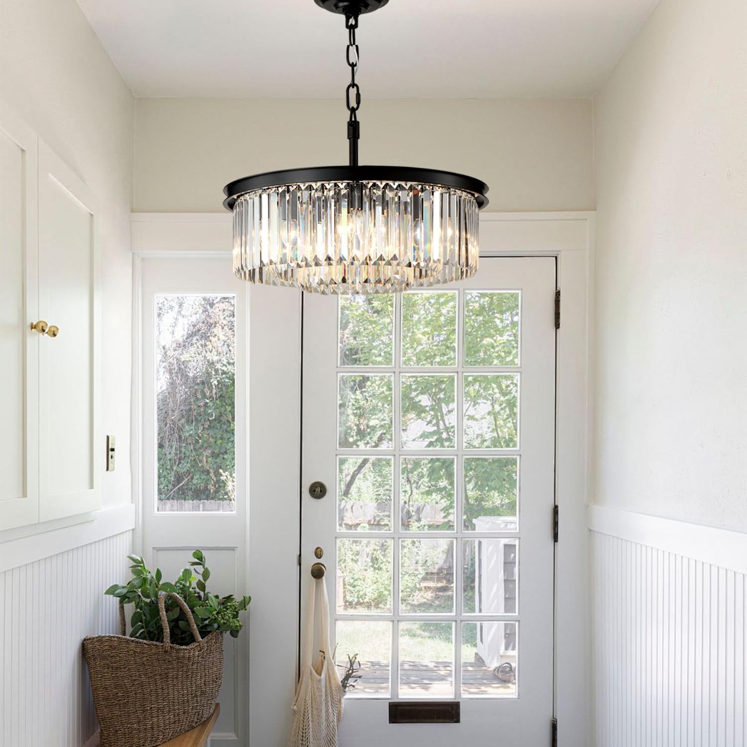 Modern Crystal Chandelier - 3-Tier 8-Light Dimmable Ceiling Light Fixture for Dining Room, Living Room & Bedroom | Elegant Lighting for Home Decor, Wedding & Special Events