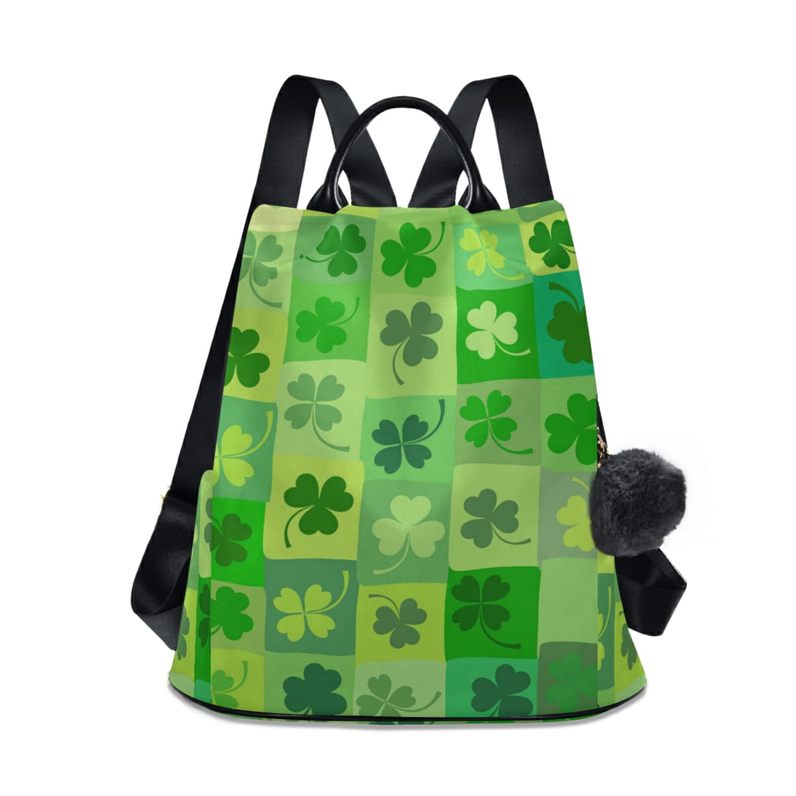 HJJKLLP St. Patrick's Day Shamrock Leaves Anti-Theft Backpack Purse for Women - Stylish Shoulder Bag for Travel, Work & College (Green)