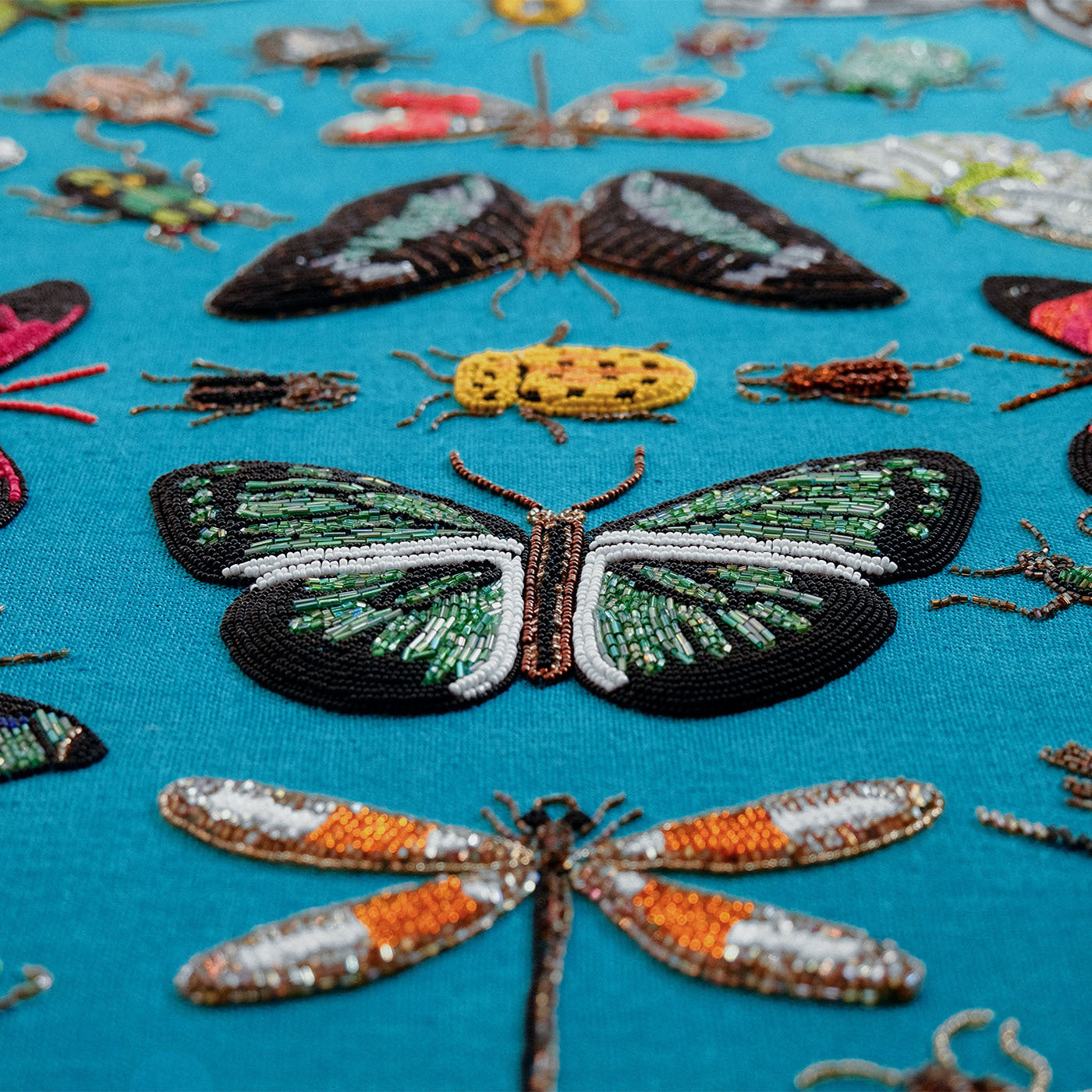 Botanical Beaded Wall Art Handmade - Boho Home Decor for Living Room, Bedroom, Office - Unique Beadwork Tapestry for Bohemian Style Interior Design