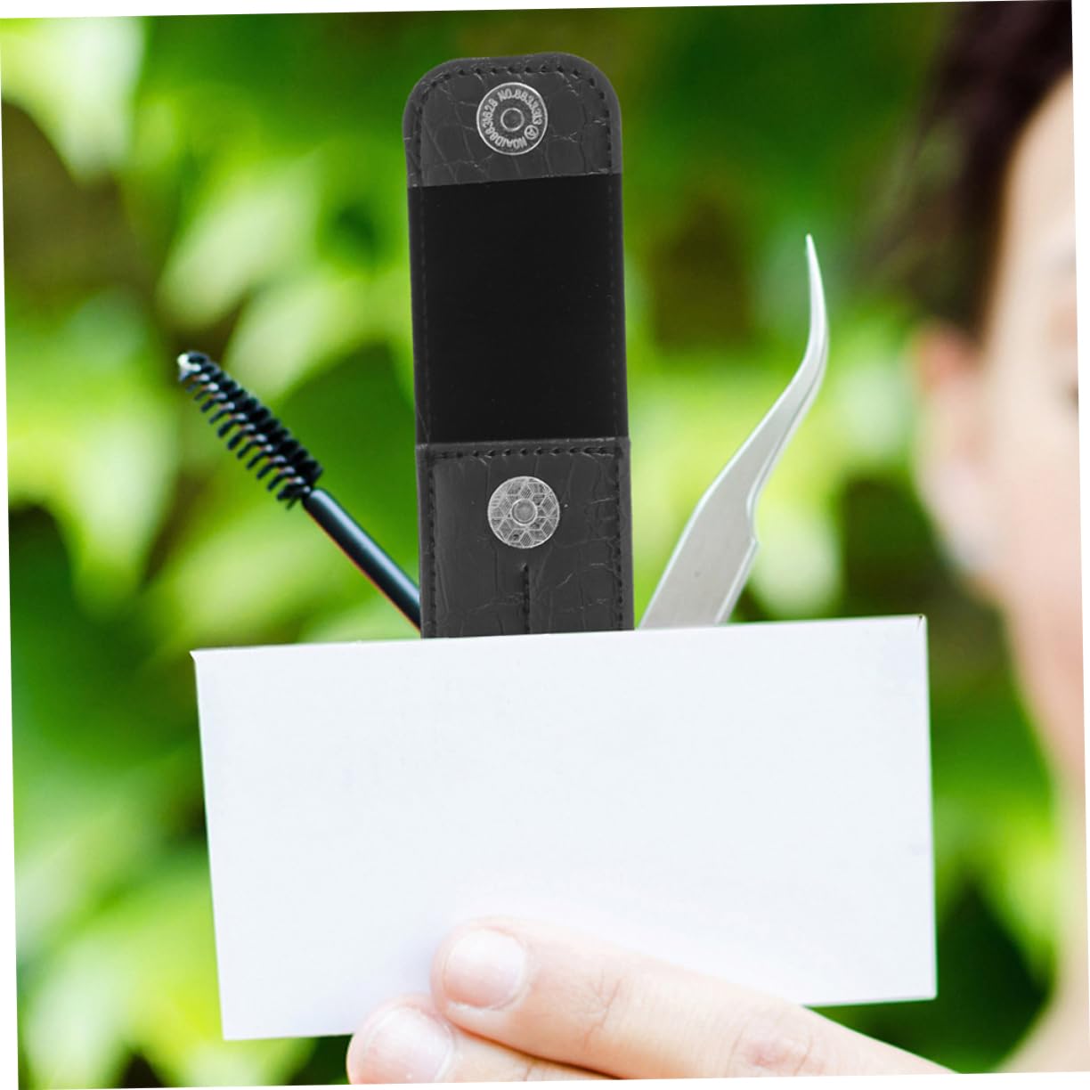 Premium 2-Pack PU Leather Eyelash Extension Tweezers Holder with Magnetic Closure - Safe Storage Pouch for Lash Artists & Beauty Professionals - Perfect for Salon, Travel, and Home Organization