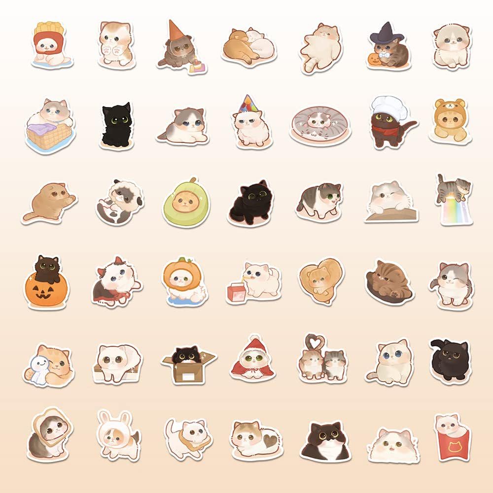 150 Cute Cat Stickers - Waterproof Pet Decals for Water Bottles, Laptops & DIY Crafts - Perfect for Kids, Scrapbooking & Home Decor