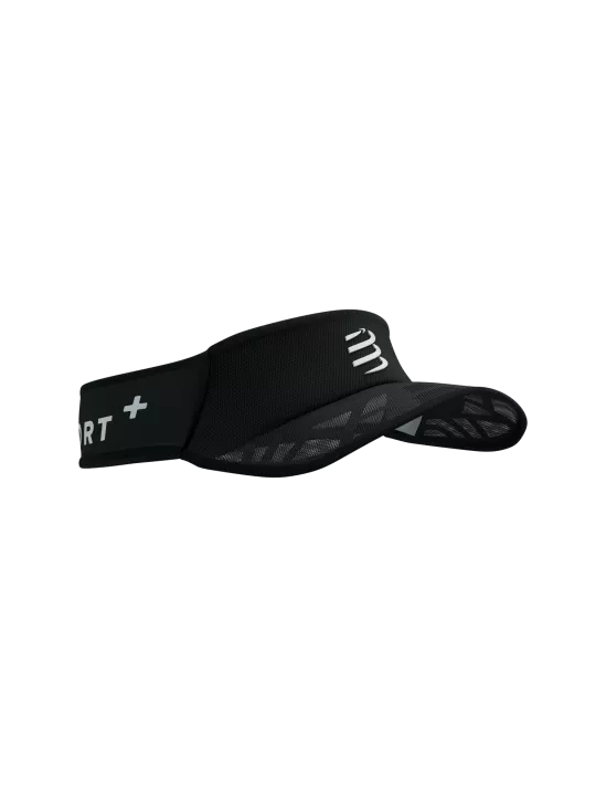 Compressport Spiderweb Ultralight Visor Hat - Black & White for Running, Cycling & Outdoor Sports