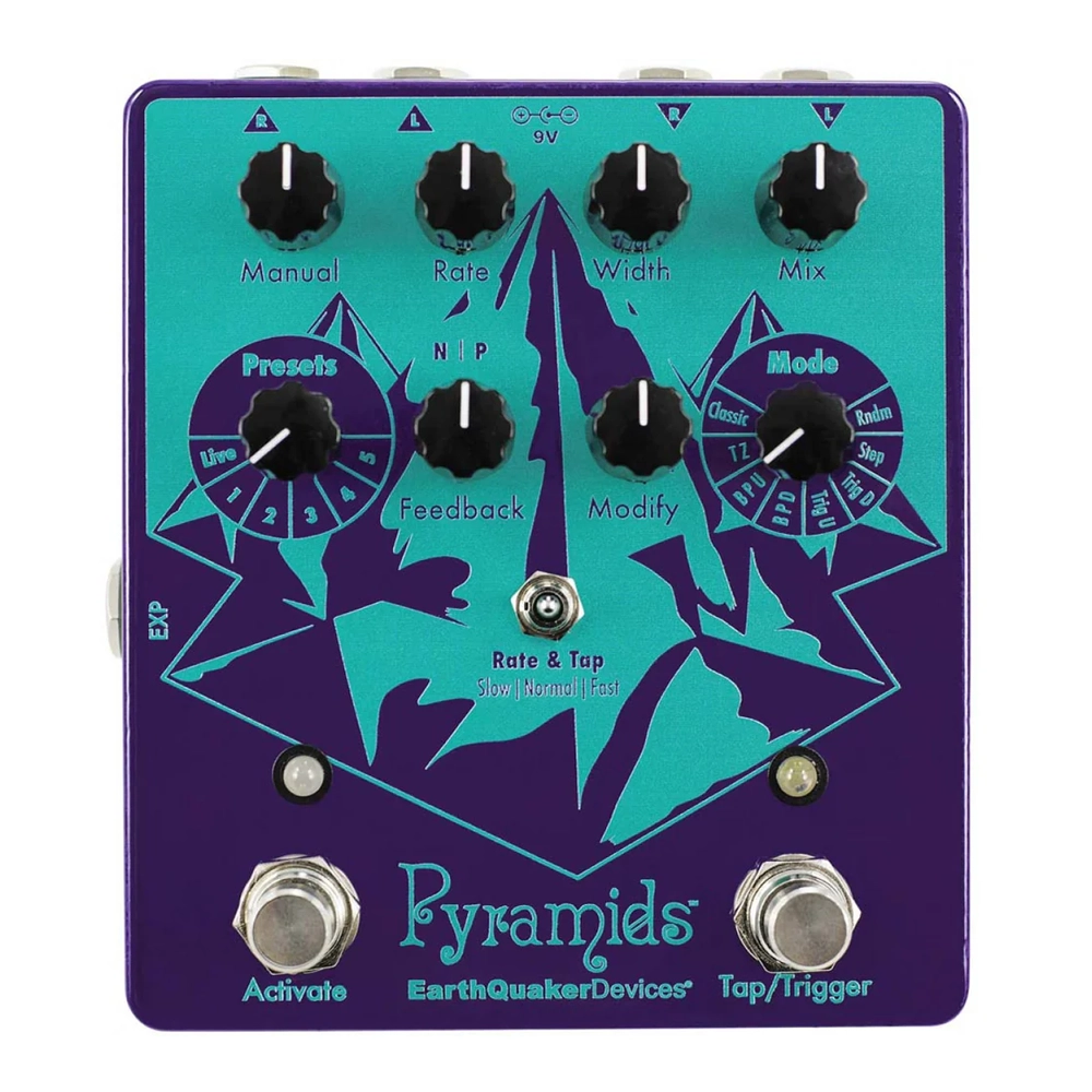 EarthQuaker Devices Pyramids Stereo Flanger Pedal - Vintage-Inspired Modulation Effects for Guitar & Bass - Perfect for Studio Recording & Live Performances