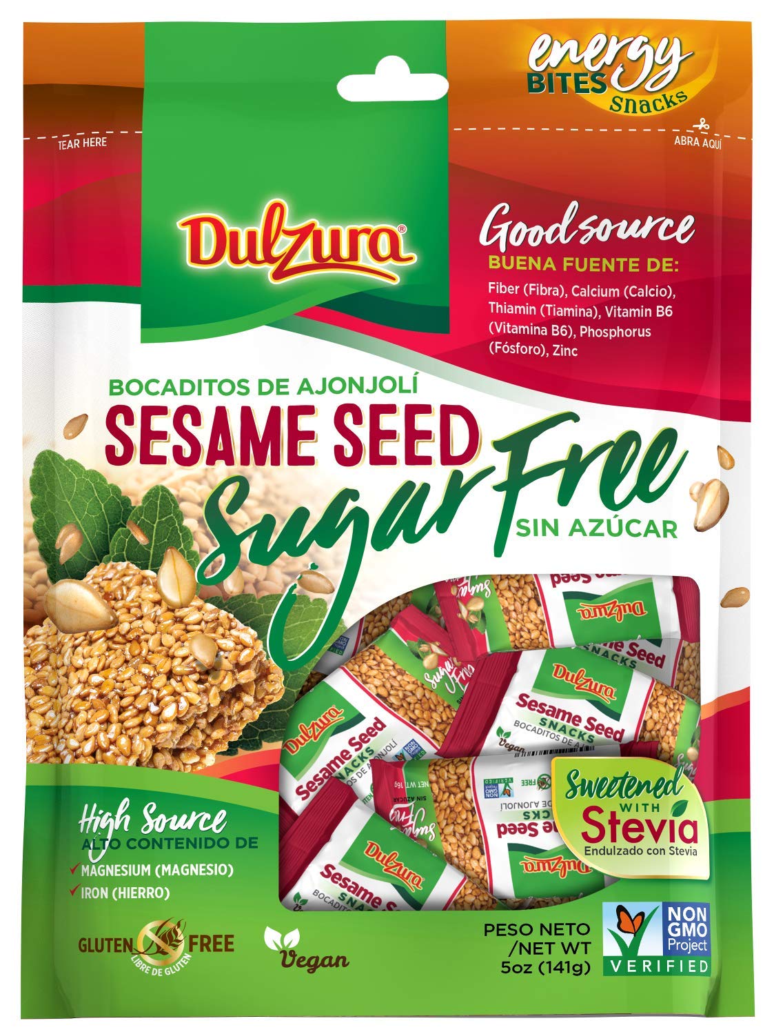 Sugar Free Sesame Seed Snacks - 2 Pack | Healthy Low Carb Keto-Friendly Treats for On-the-Go, Office & Home Snacking