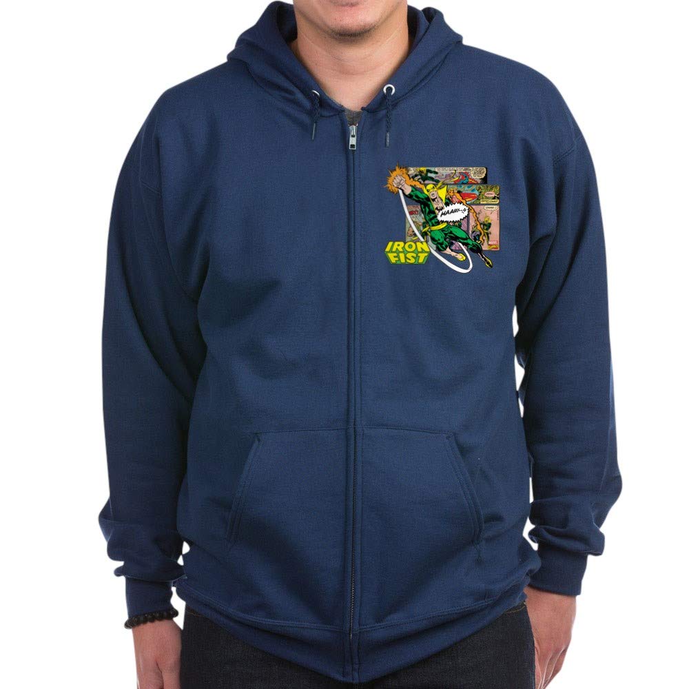 Marvel Iron Fist Zip Hoodie - Dark Color Pullover Sweatshirt for Men & Women | Perfect for Cosplay, Comic Con & Casual Wear