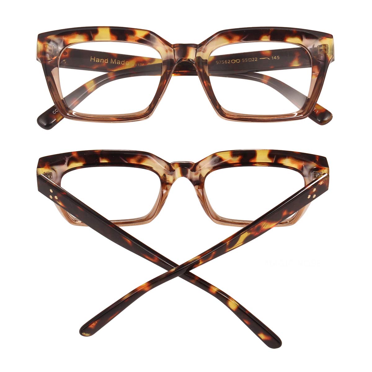 Blue Light Blocking Reading Glasses for Women & Men - Anti UV Rays Computer Glasses with Fashionable Frame - Reduce Eye Strain for Office Work, Gaming & Night Reading