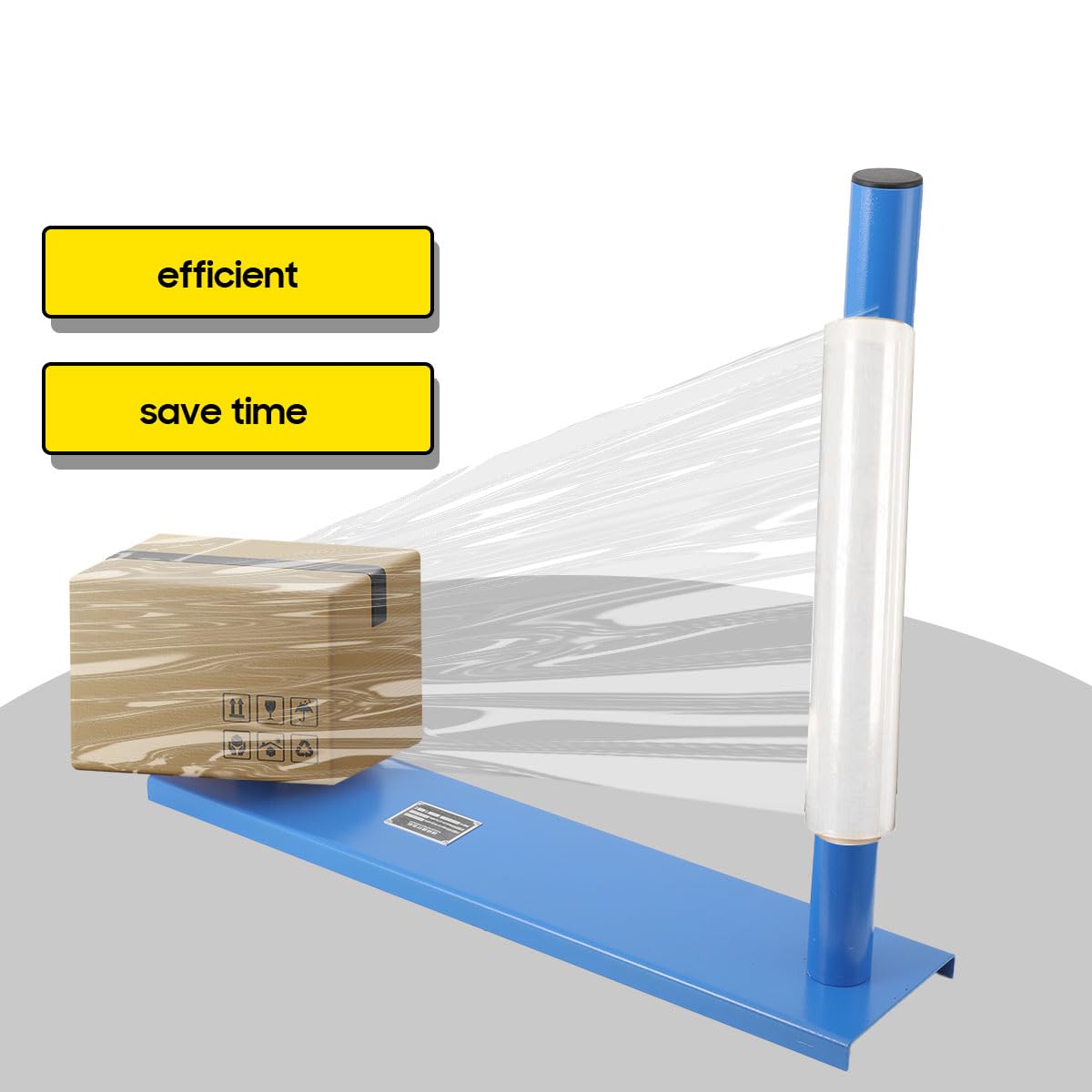Industrial Strength Press and Seal Stretch Film Wrap - Heavy Duty Pallet Wrapper Dispenser with Handle for Warehouse, Factory, Logistics Center | Lightweight Shrink Wrap Holder for Secure Packaging & Shipping