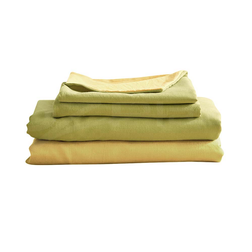 Premium 100% Cotton Yellow Sheet Set - Single Size Bed Sheets with Flat Sheet & Pillowcase - Soft & Breathable for Comfortable Sleep - Perfect for Guest Rooms, Dorms & Cozy Bedrooms