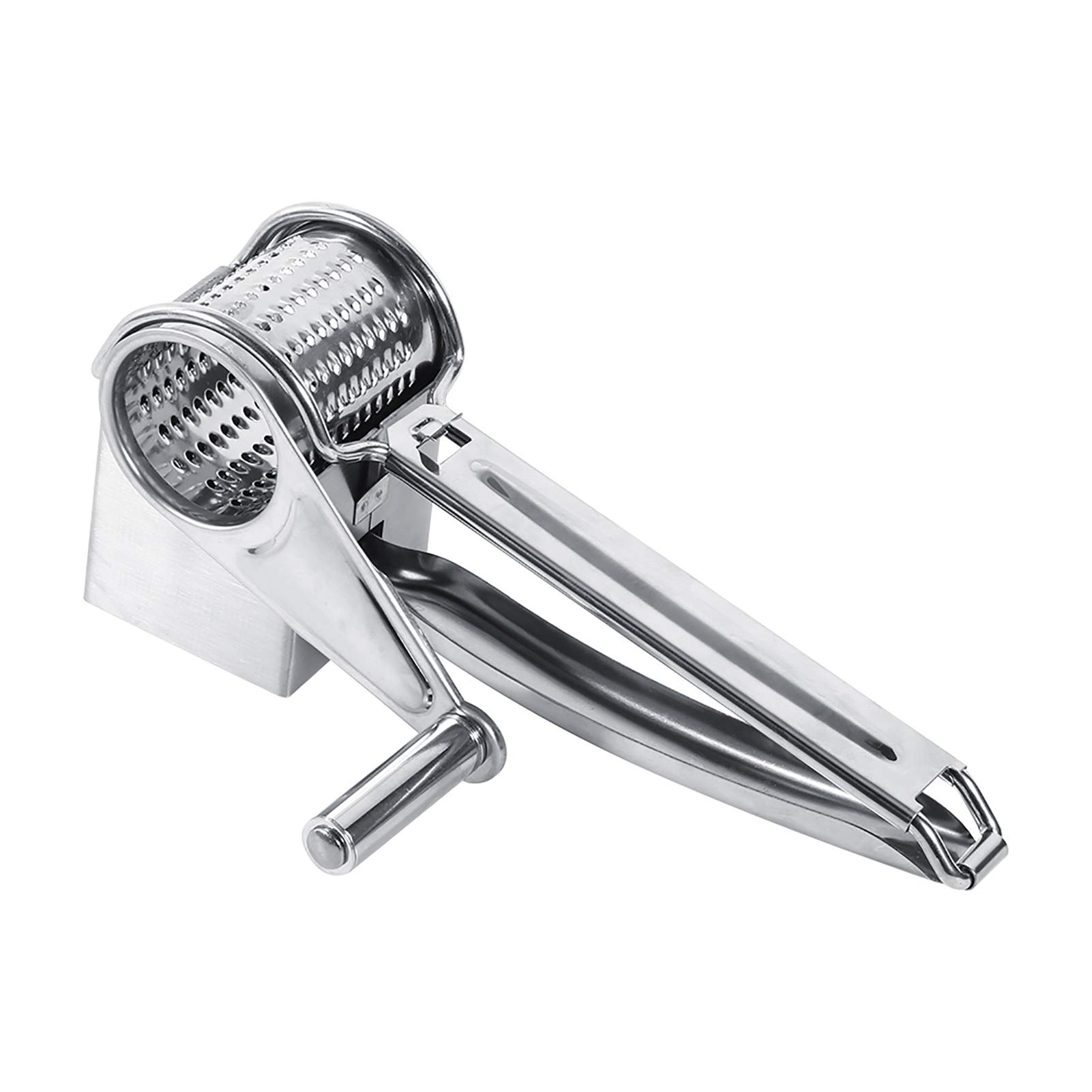 Stainless Steel Rotary Cheese Grater - Handheld Multifunctional Cheese Slicer & Grater with Handle for Cheese, Garlic, Vegetables - Perfect for Kitchen, Camping & Food Prep