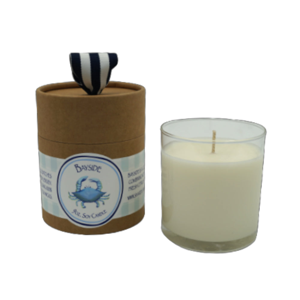 Bayside 9oz Soy Candle - Natural, Long-Lasting, Aromatherapy Home Decor for Relaxation & Stress Relief - Perfect for Living Room, Bedroom & Bathroom