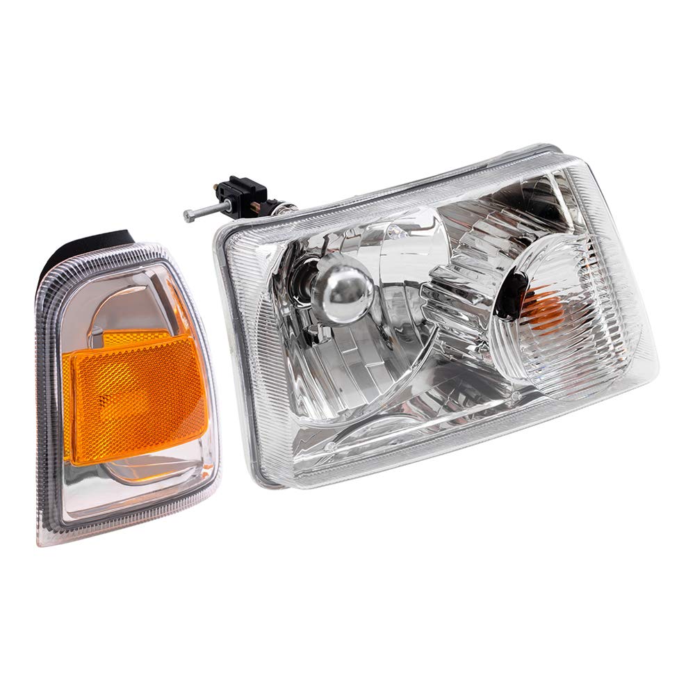 2006-2011 Ford Ranger Pickup Replacement Headlights with Park Signals - Brock LED Headlight Assembly for Improved Night Driving & Safety (Pair) - Perfect for Off-Roading, Commuting & Truck Upgrades
