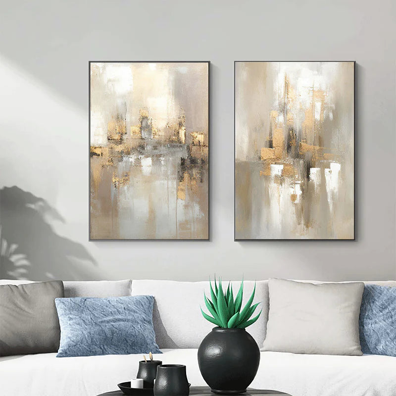 Abstract Painting Set of 2 - Modern Wall Art Decor #AB137 | Perfect for Living Room, Bedroom & Office
