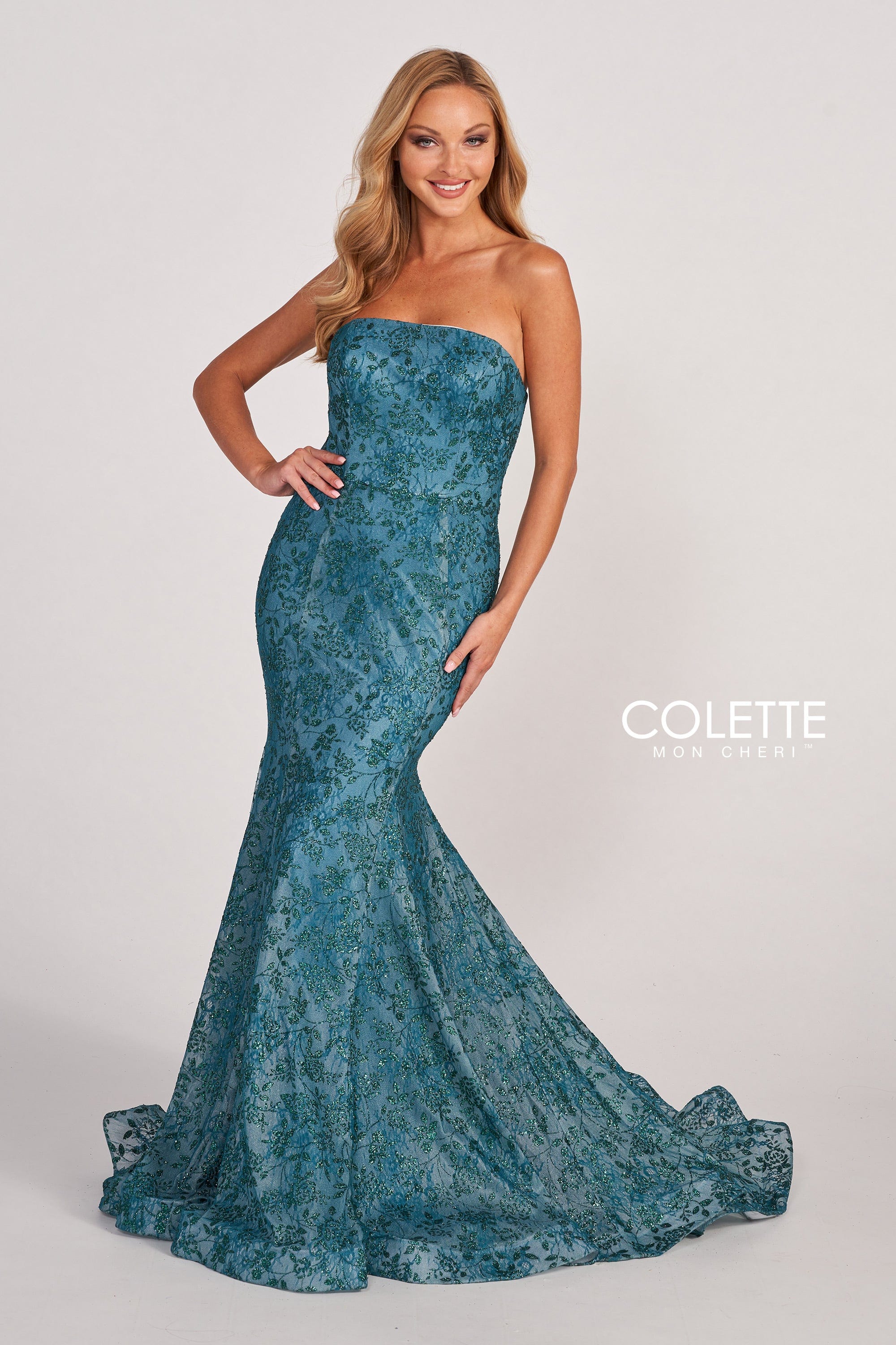 Colette For Mon Cheri Prom Dresses - Elegant Mermaid Lace Strapless Evening Gown (Style CL2048) | Perfect for Homecoming, Prom Night & Formal Events