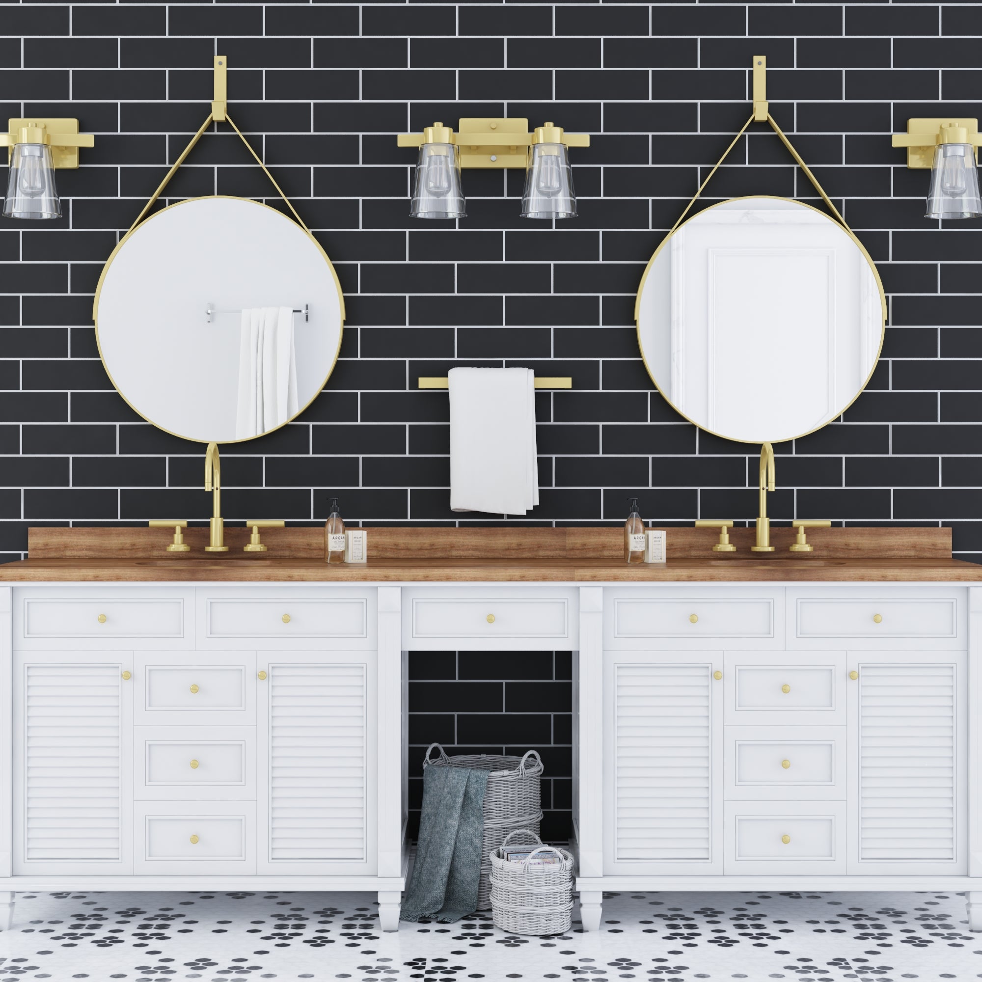 Fairendale 2-Light Vanity Light Fixture with Clear Glass Shades in Soft Gold Finish - Perfect for Bathroom, Bedroom, and Dressing Room Lighting