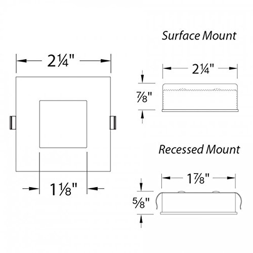 WAC LED Square Button Lights 3000K Chrome - Perfect for Modern Home Lighting