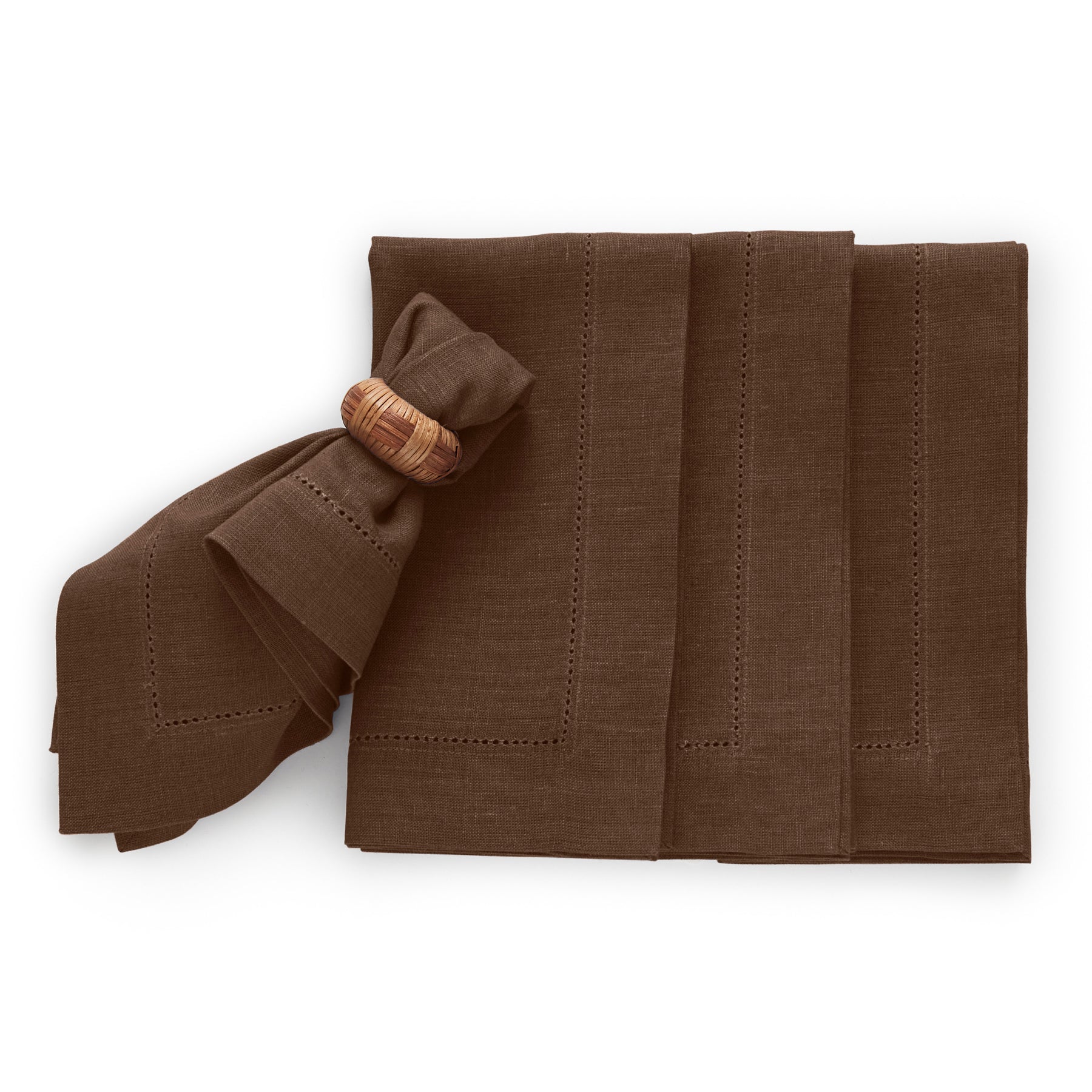 Premium Medium Weight Hemstitch Napkins - 12-Pack White Linen Dinner Napkins for Formal Dining, Weddings & Special Occasions