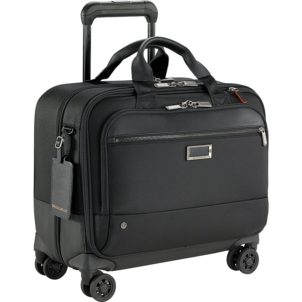 Briggs & Riley @ Work Rolling Briefcase - Medium Black Business Laptop Bag for Professionals | Perfect for Business Travel, Office Commute & Executive Meetings