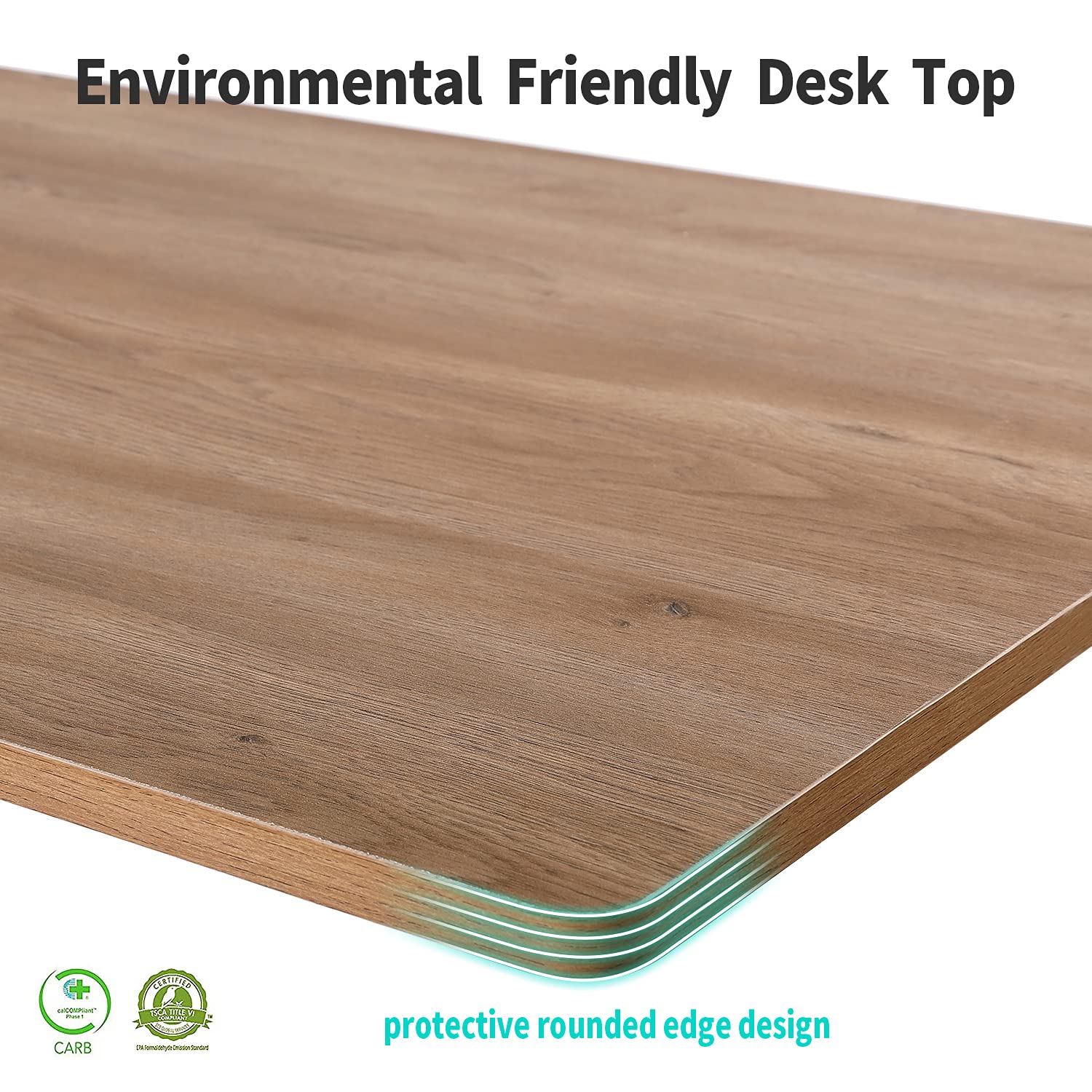UNICOO Electric Standing Desk 55 x 27.6 Inches - Height Adjustable Sit Stand Desk with One Piece Tabletop, Ergonomic Home Office Desk (Antique Oak) for Work from Home & Study