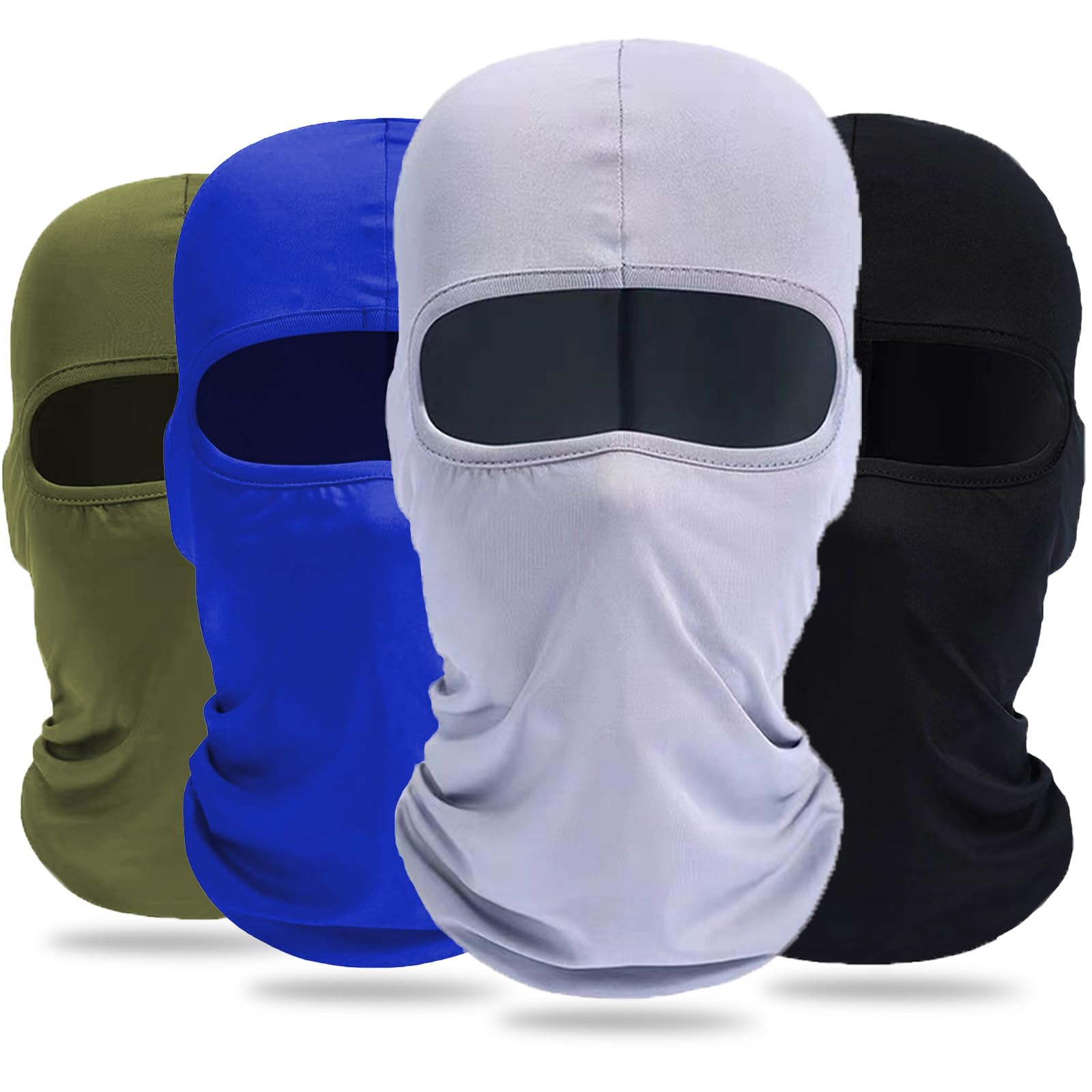 4 Pack Balaclava Ski Face Mask for Men & Women - Breathable Cooling Neck Gaiter & Full Head Cover for Winter Sports, Cycling, Running & Outdoor Activities