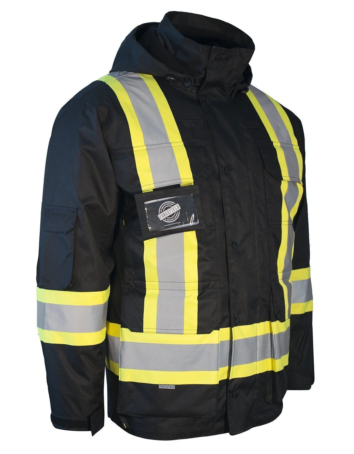 Forcefield 3-in-1 Hi-Vis Winter Parka with Removable Black Nylon Puffer Jacket - EN788 | Waterproof Reflective Safety Coat for Construction Workers & Outdoor Winter Activities