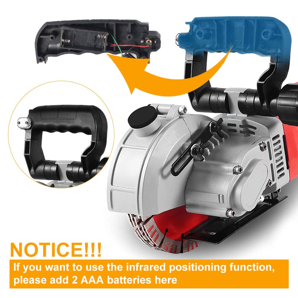 110V Red Wall Grooving Machine - Concrete & Marble Channel Cutter for Slotting & Grooving - Perfect for DIY Home Renovation, Construction & Tile Installation Projects