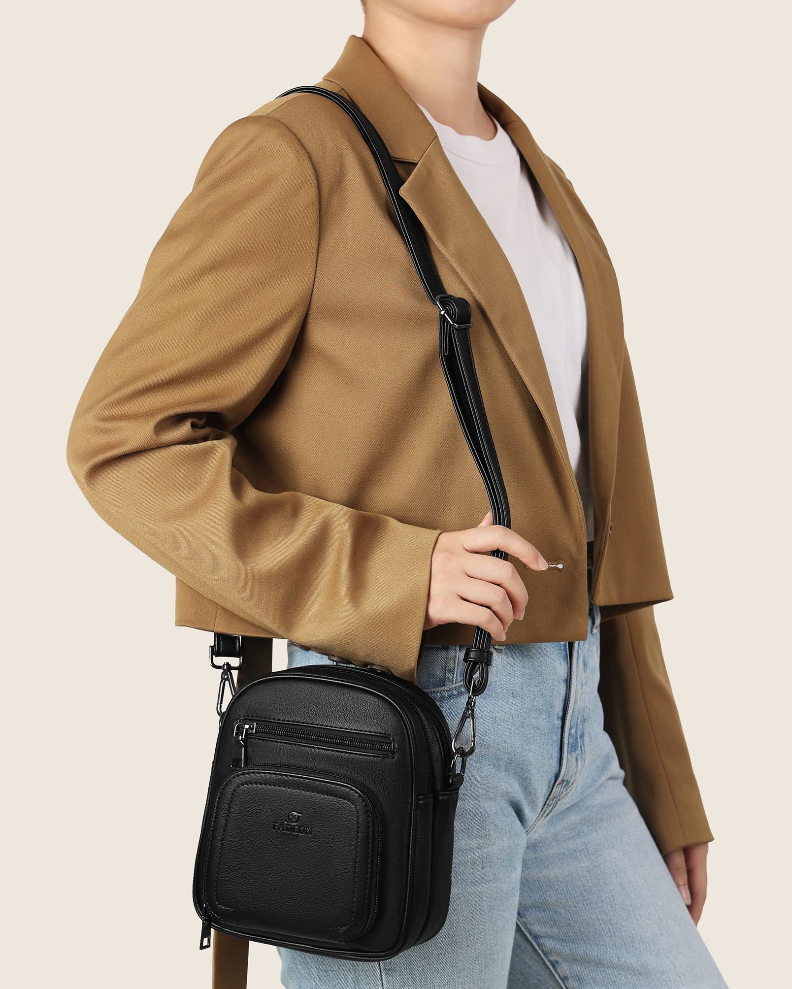 FADEON Mini Crossbody Bag for Women - Small Shoulder Purse with Card Slots | Stylish Designer Handbag for Everyday Use, Travel & Shopping