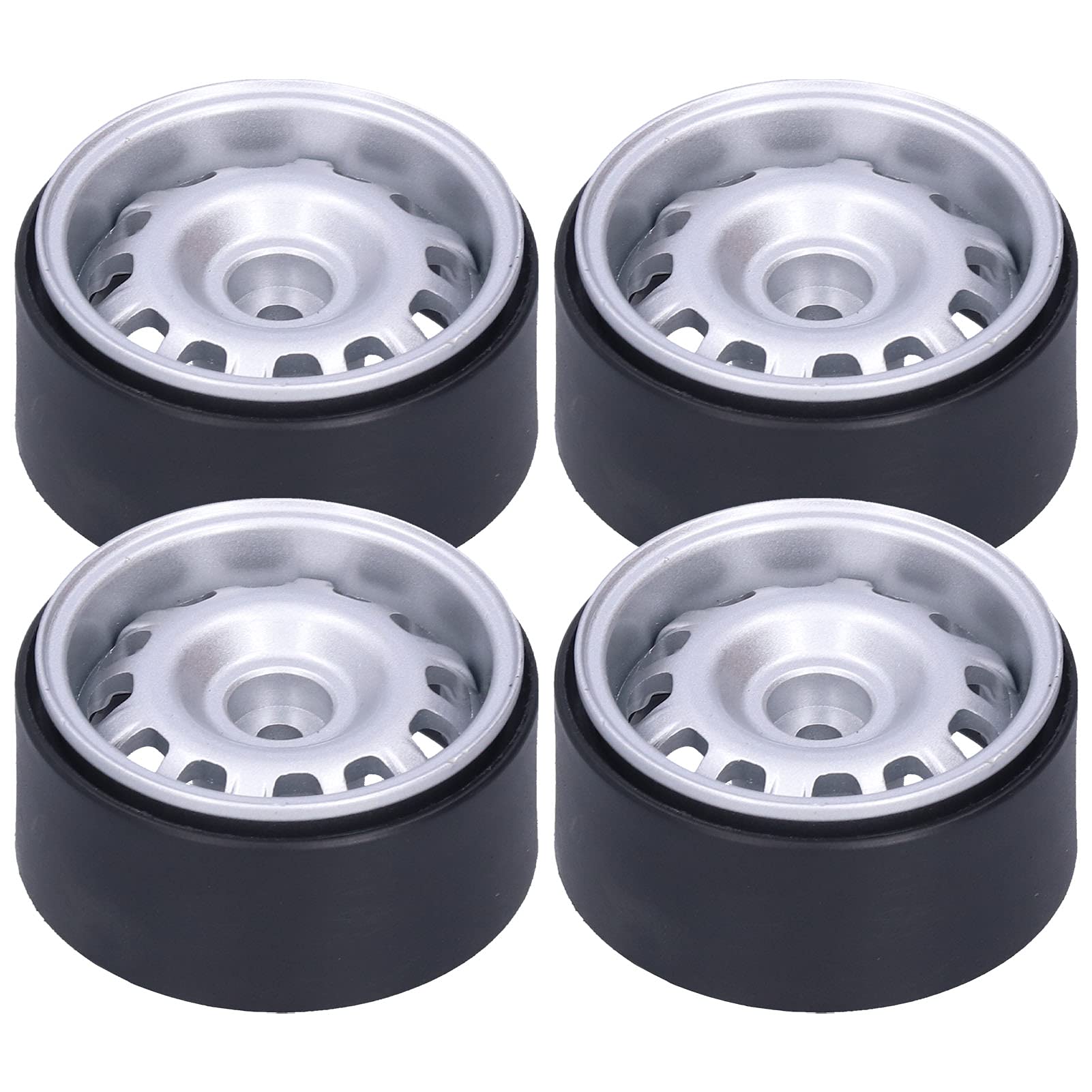 Entatial RC Wheel Hub - Stable, Heat Resistant Beadlock Wheel Hubs for AXIAL SCX10, SCX24 & Wraith - Silver Off-Road Car Modification Parts for Crawling & Trail Driving