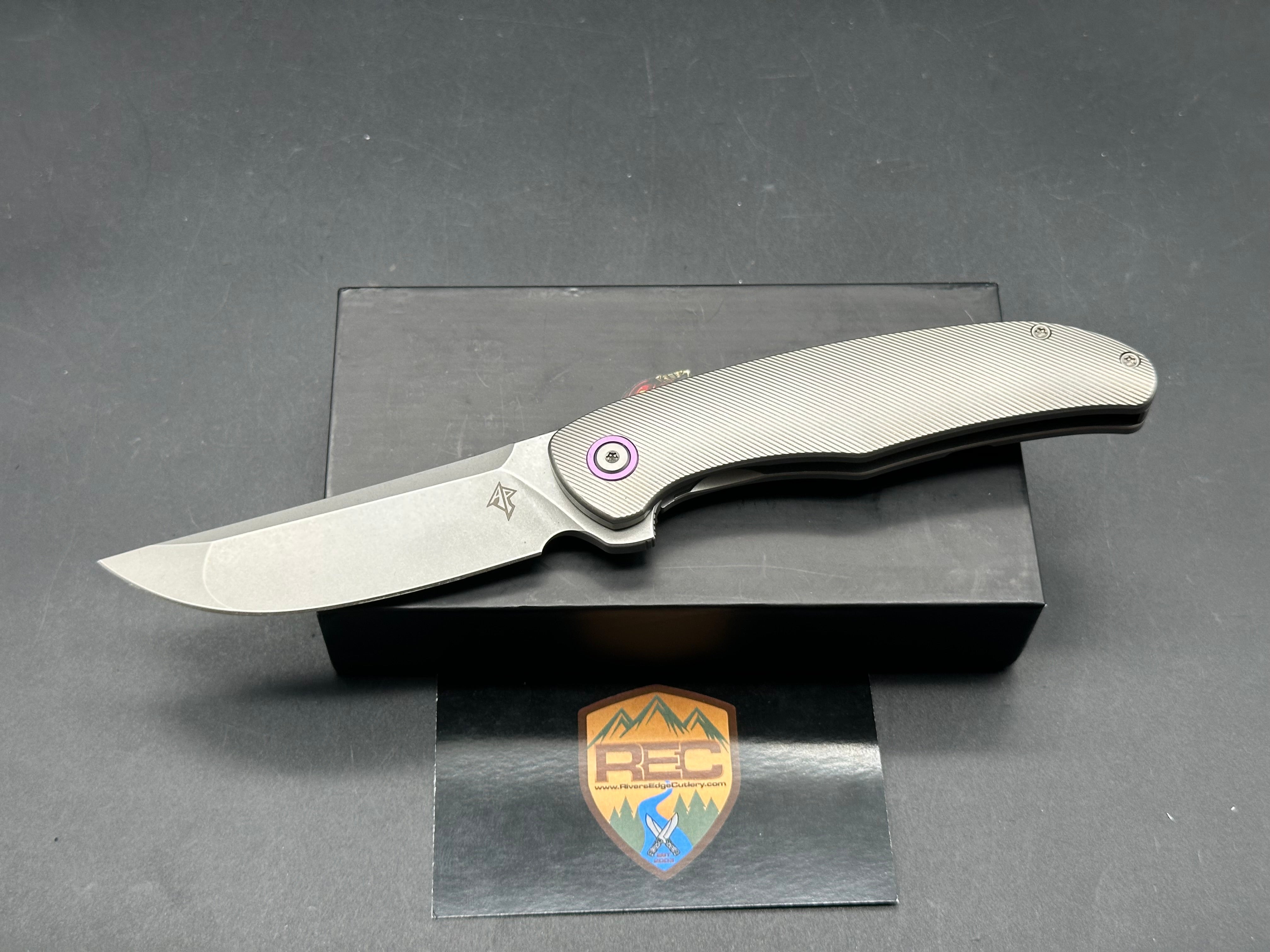 Premium A Purvis Xerx Folding Knife - 20CV Stonewash Blade & Titanium Handle for EDC, Outdoor Adventures & Survival Gear