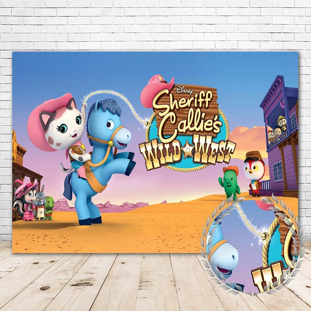 JMING Sheriff Callie Wild West Theme Backdrop - 7x5ft Vinyl Birthday Party Decor for Kids, Cake Table, Wall & Photo Booth Background - Perfect for Wild West Themed Birthday Parties, Cowboy Decorations & Western Photo Shoots
