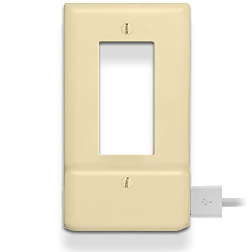 2 Pack SnapPower USB Charger Outlet Cover - Easy Installation No Wires/Batteries Needed - Ivory Decor Wall Plate - Perfect for Bedrooms, Kitchens & Offices