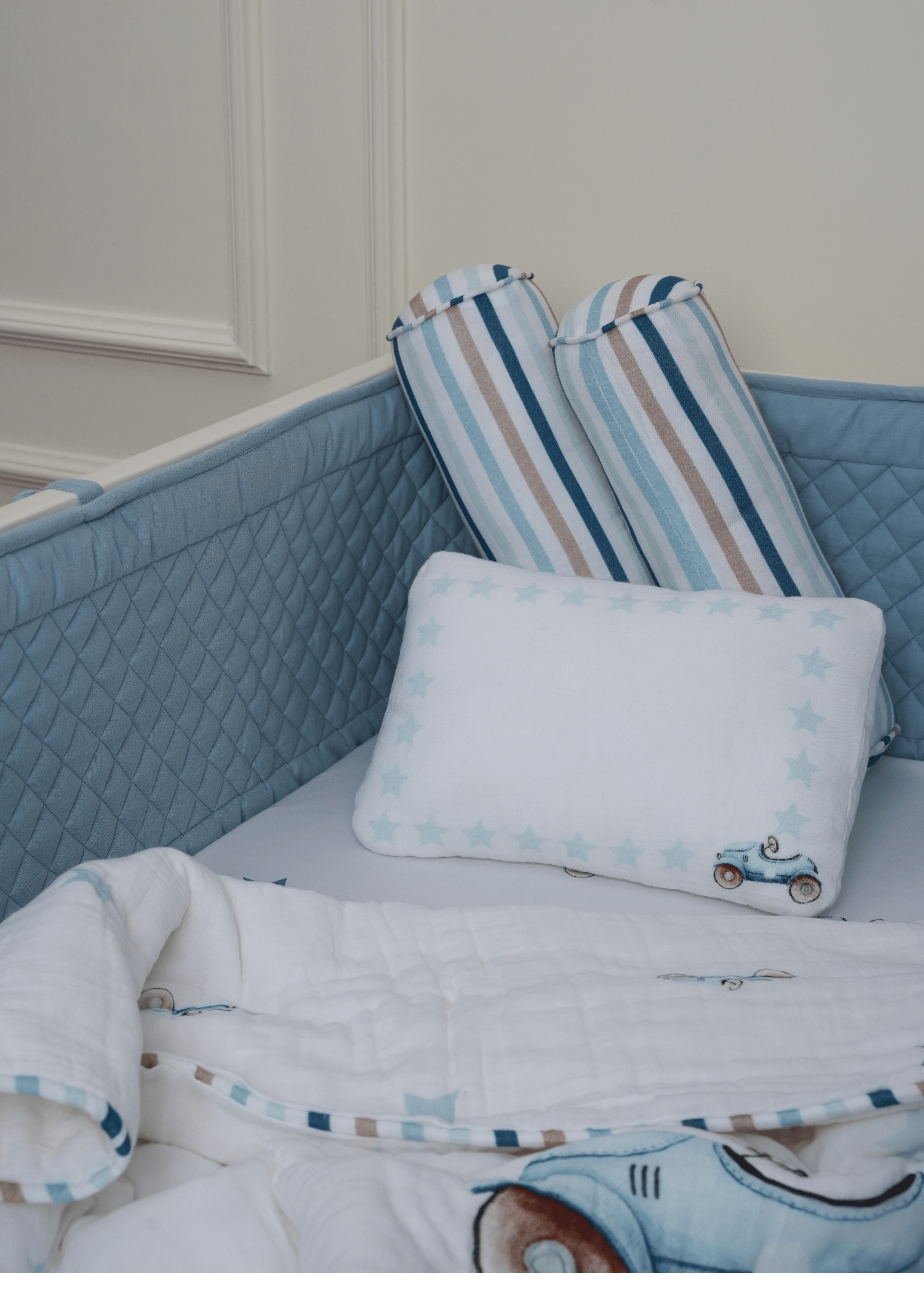 Roadster Baby Pillow - Soft & Breathable Infant Head Support for Safe Sleep, Travel & Tummy Time - Newborn & Toddler Comfort Cushion for Crib, Stroller & Car Seat