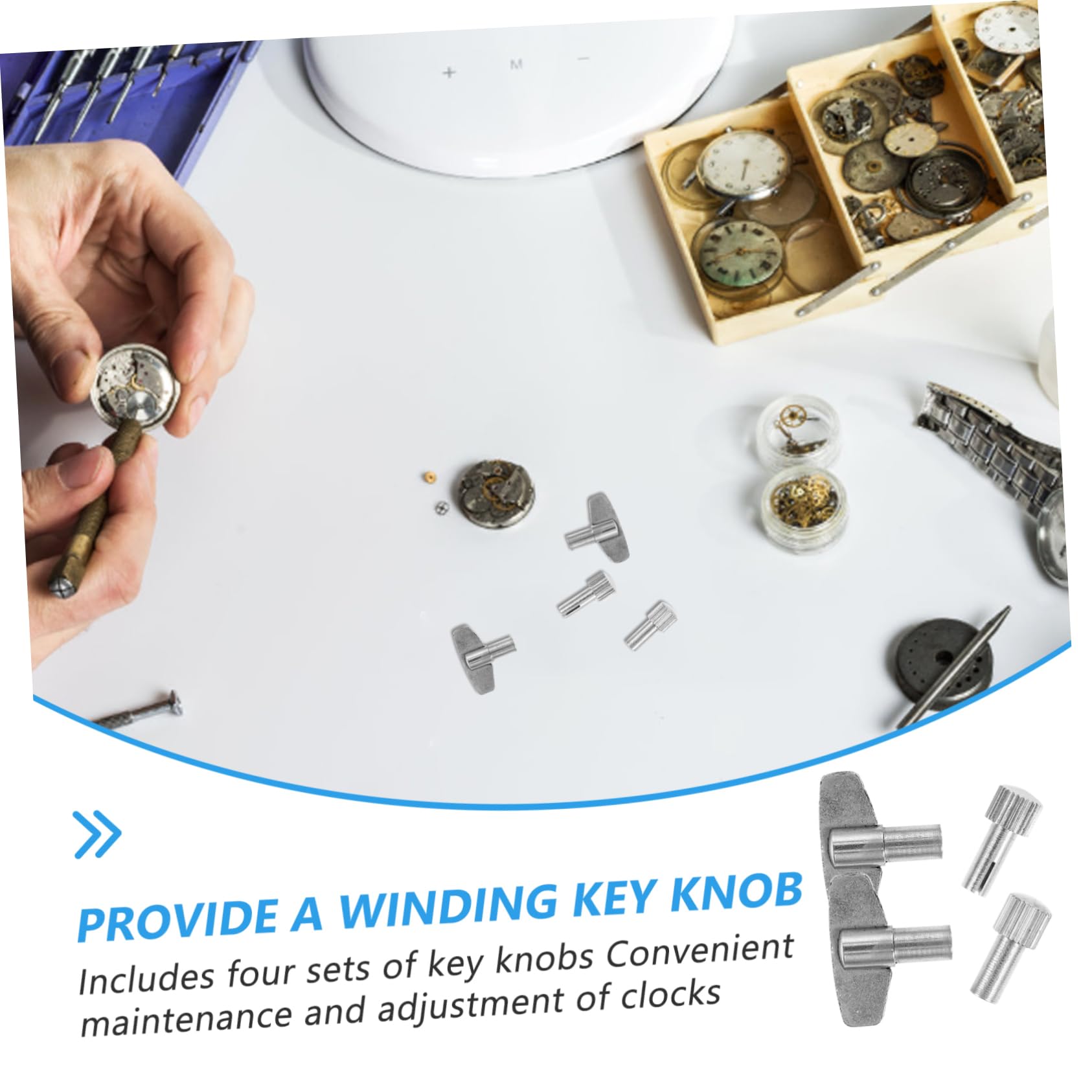 Zerodeko Clock Repair Kit - 3-Piece Steel Winding Key Set for Wooden & Standing Clocks | Clock Parts Replacement | DIY Clock Maintenance for Home, Office & Antique Restoration