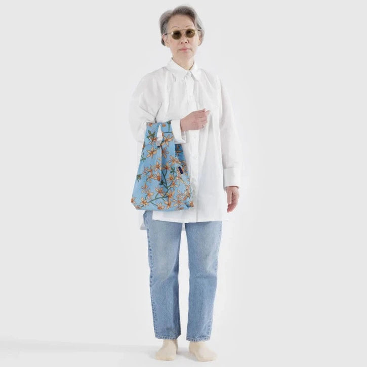 Stylish Baby Baggu Reusable Shopping Tote Bag in Orchid - Perfect for Diaper Bags, Groceries & Eco-Friendly Shopping