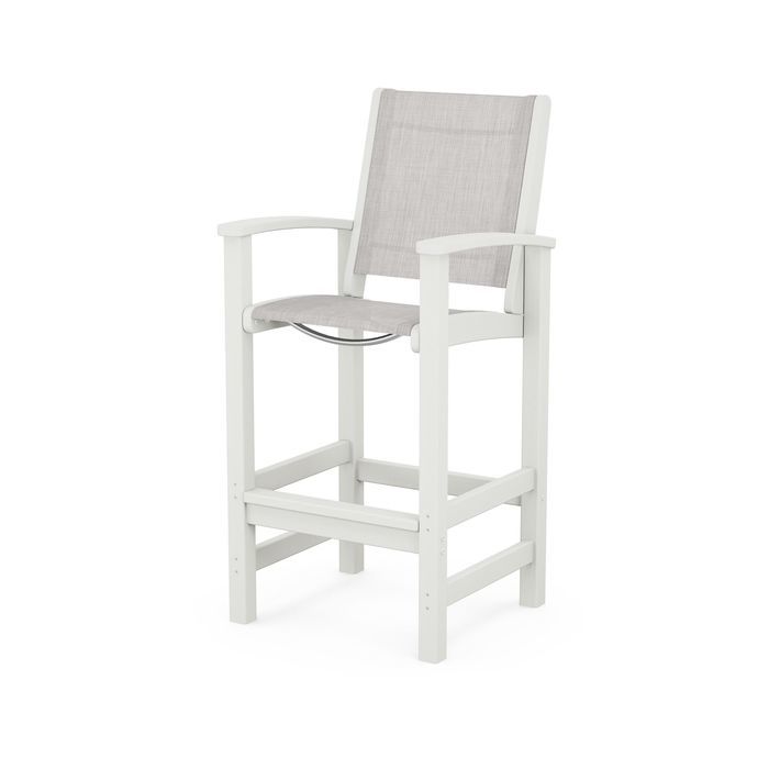POLYWOOD Coastal Bar Chair - Outdoor & Indoor Bar Stool, Weather-Resistant, Durable, Comfortable - Perfect for Patio, Deck, Kitchen, and Poolside Use