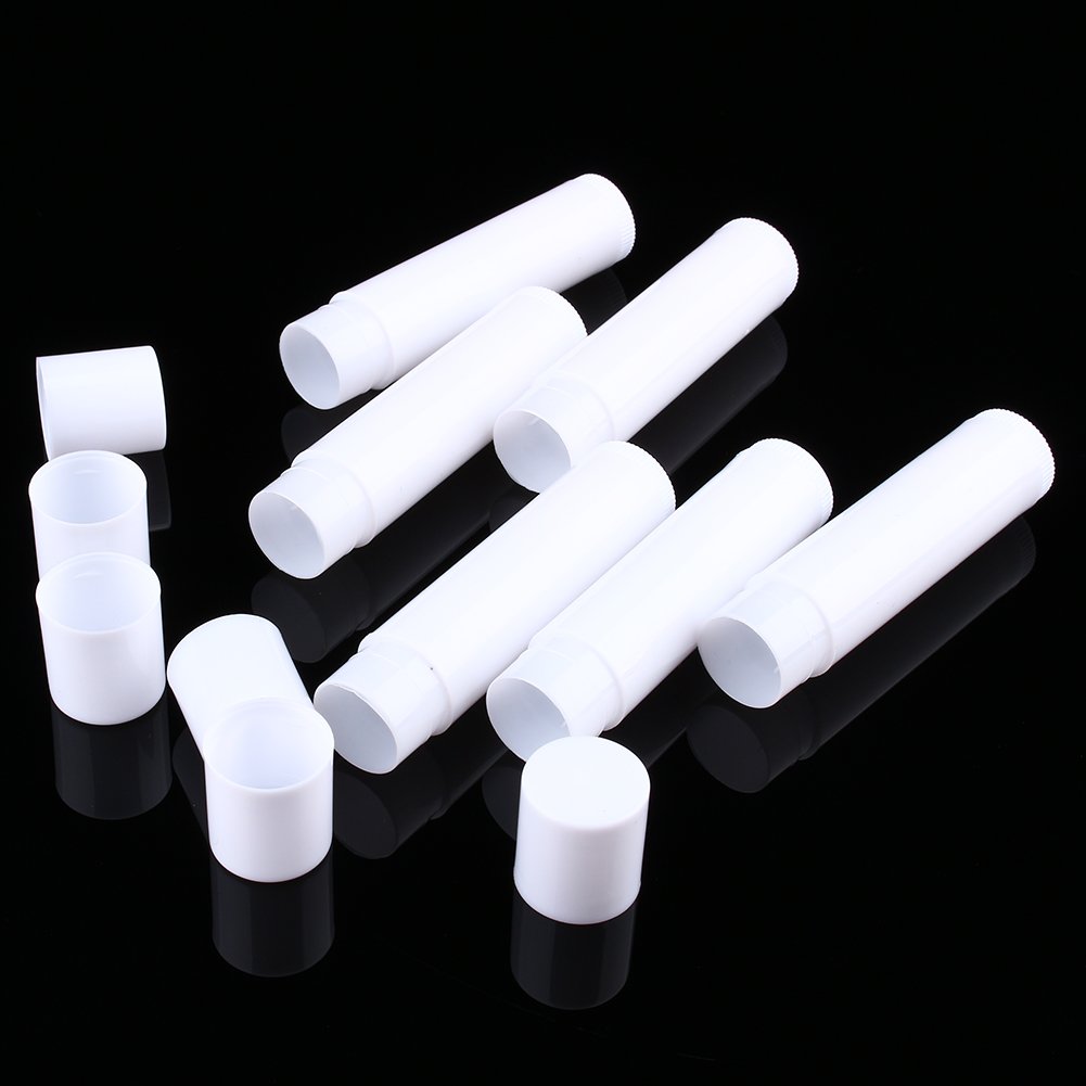 100PCS 5ml Clear White Lip Balm Container Tubes, Round Plastic Empty Lip Balm Tubes for DIY Cosmetics - BPA Free - Perfect for Homemade Lip Balm, Lip Gloss & Essential Oil Blends