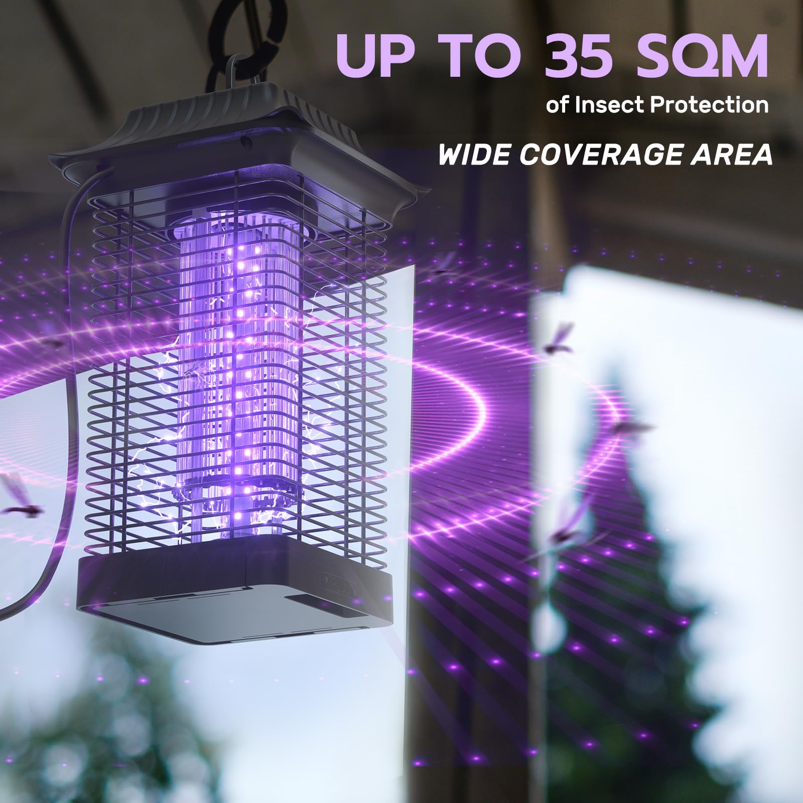 High-Powered Electric Bug Zapper - Indoor & Outdoor Insect Fly Trap for Home, Patio, and Garden Protection