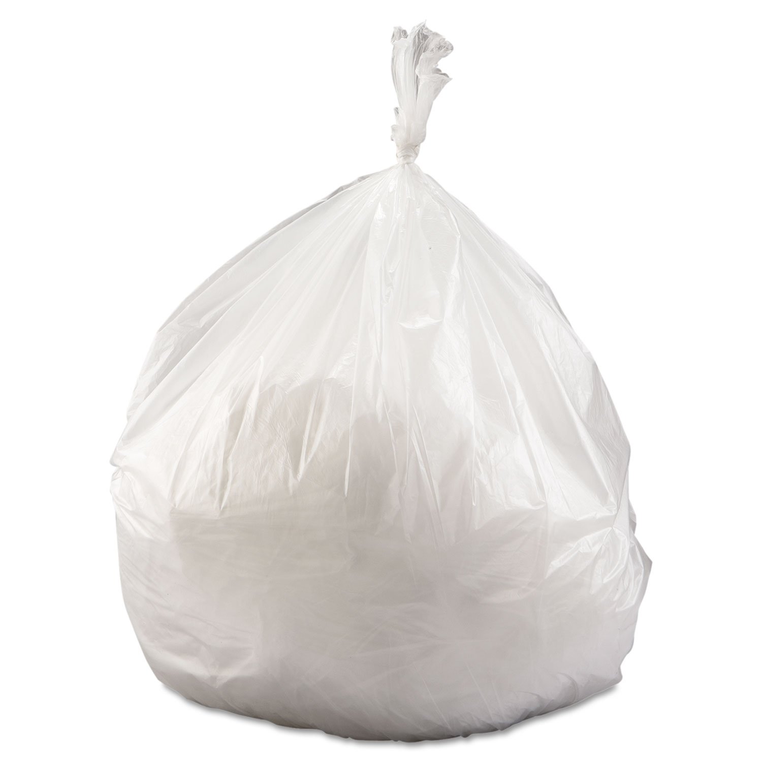 Inteplast S404812N 45-Gallon High-Density Clear Trash Can Liners - 40