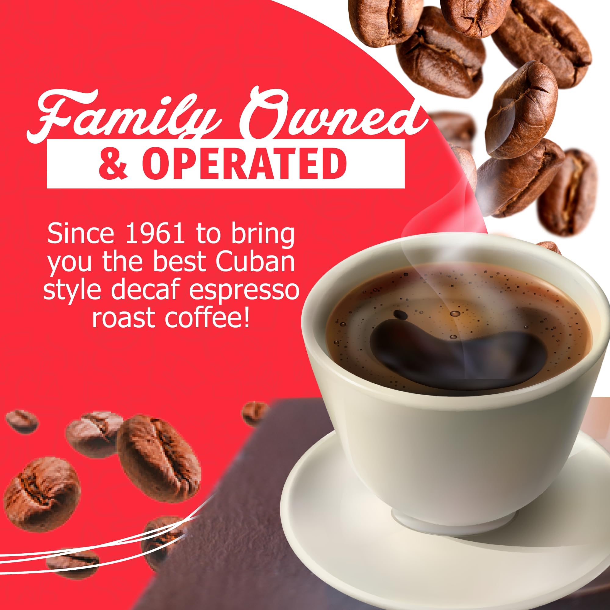 Premium Cuban Style Café Aroma Decaf Dark Roast Espresso Ground Coffee - 8.8oz Vacuum Sealed Pack (4-Pack) | Rich Flavor for Hot & Iced Coffee | Perfect for Home Brewing, Office Use & Gifts