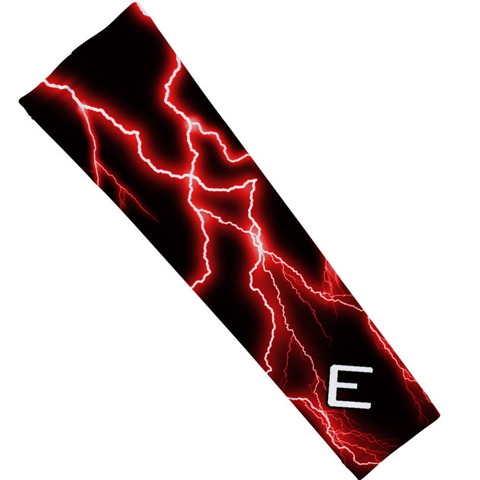 Red Lightning Arm Sleeve - UV Protection Compression Sleeves for Sports & Outdoor Activities | Basketball, Running, Cycling, Gym Workout Accessories