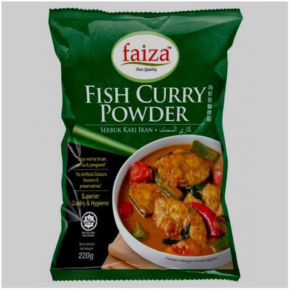 Faiza Fish Curry Powder 220g (3 Pack) - Authentic Indian Spice Blend for Seafood, Biryani, and Curry Dishes - Perfect for Home Cooking & Restaurant Use