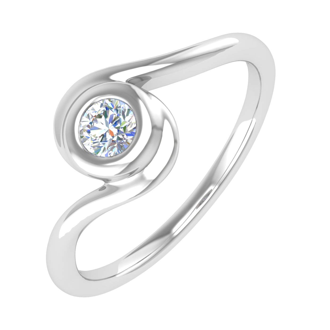 1/5 Carat Bezel Set Diamond Solitaire Engagement Ring Band in 10K Gold - Perfect for Proposals, Anniversaries & Wedding Jewelry Gifts