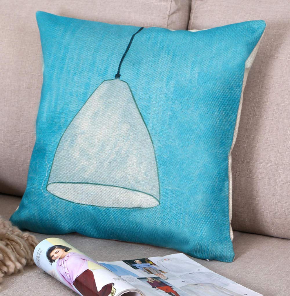 QWE Cotton Linen Sofa Pillow - Lumbar Support Cushion for Sofa, Bed, and Siesta - Watercolor Design (45x45cm) - Perfect for Living Room Decor, Nap Support & Home Styling