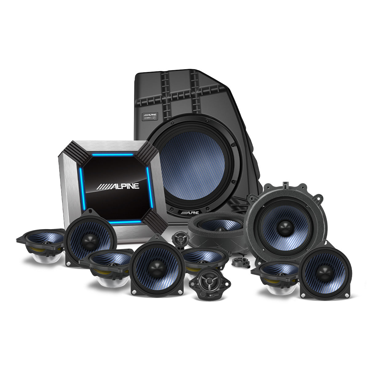 Alpine PSS TSLA 21Y 13 Speaker Complete Sound System Upgrade Kit for 2020-2021 Tesla Model Y - Premium Car Audio Enhancement for Road Trips & Daily Commutes